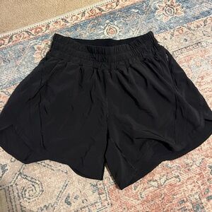 COPY - Never worn black lululemon size 6 track that high rise shorts 5inch seam